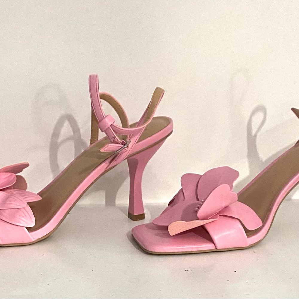 Elegant Pink Floral Women's Heels